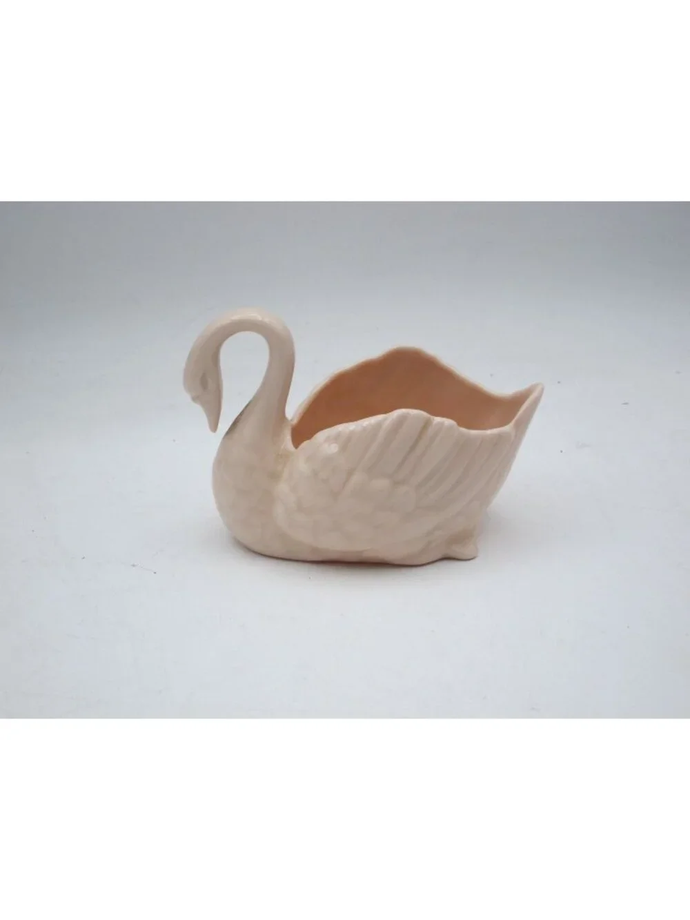 Vintage Lenox Pink Swan Figurine Small Porcelain Swan Green Stamp